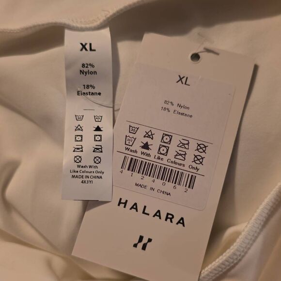 Halara Women's Size XL White Side Ruched Mini Skirt with Undershorts - Picture 2 of 5